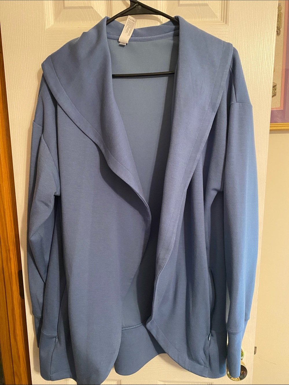 Yogalicious Dusty Blue Open-Front Hooded Utility Jacket